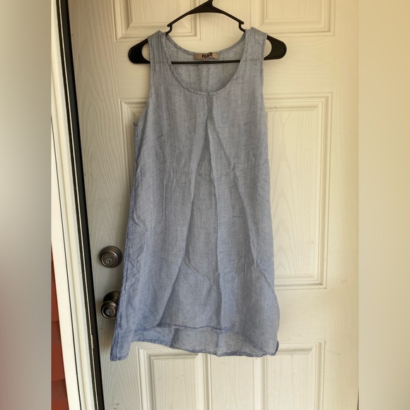 Flax Tops - Flax Light Blue Linen Tunic / dress